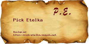 Pick Etelka névjegykártya